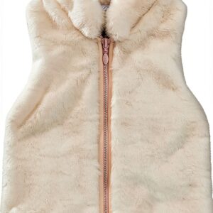 Baby Girls Faux Fur Vest Mud Pie Bejeweled Zipper Closure-0