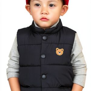 Kids Puffer Vest Nylon Polyester Black 2-3T Toddler-0