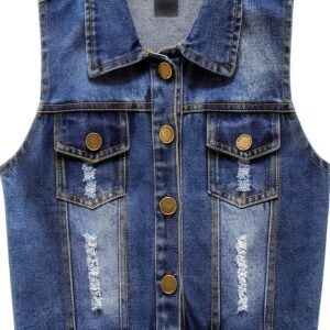 Denim Vest Baby Girls Cotton Sleeveless Casual Outerwear-0