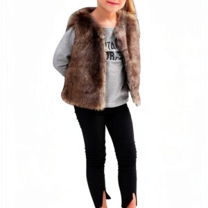 Generic Girls Wool Coat Toddler Winter Jacket Brown-0