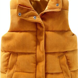 Toddler Winter Corduroy Vest Jacket Boys Girls Warm-0